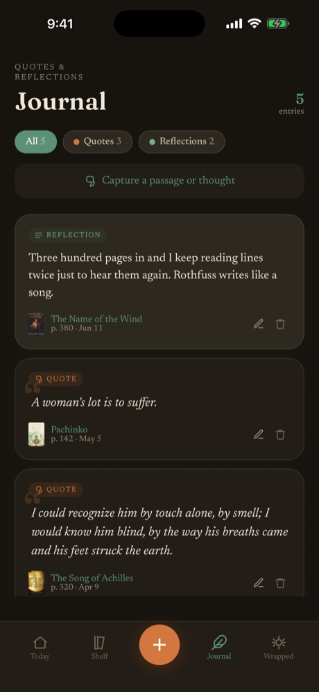 Journal of quotes and reflections